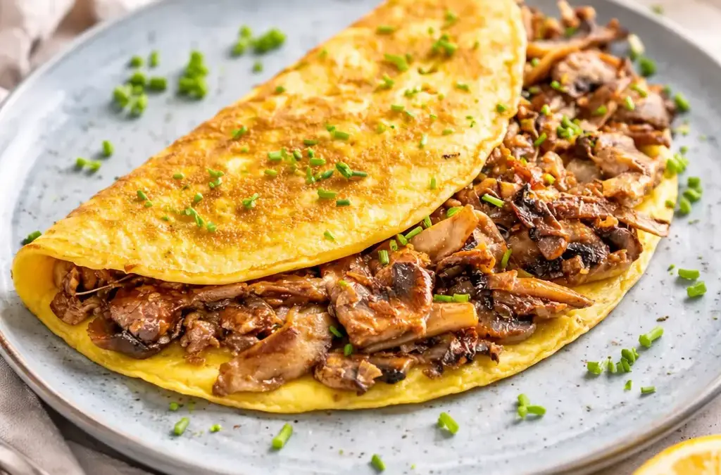 Brezen – einfaches Rezept Low Carb Pilz-Omelette