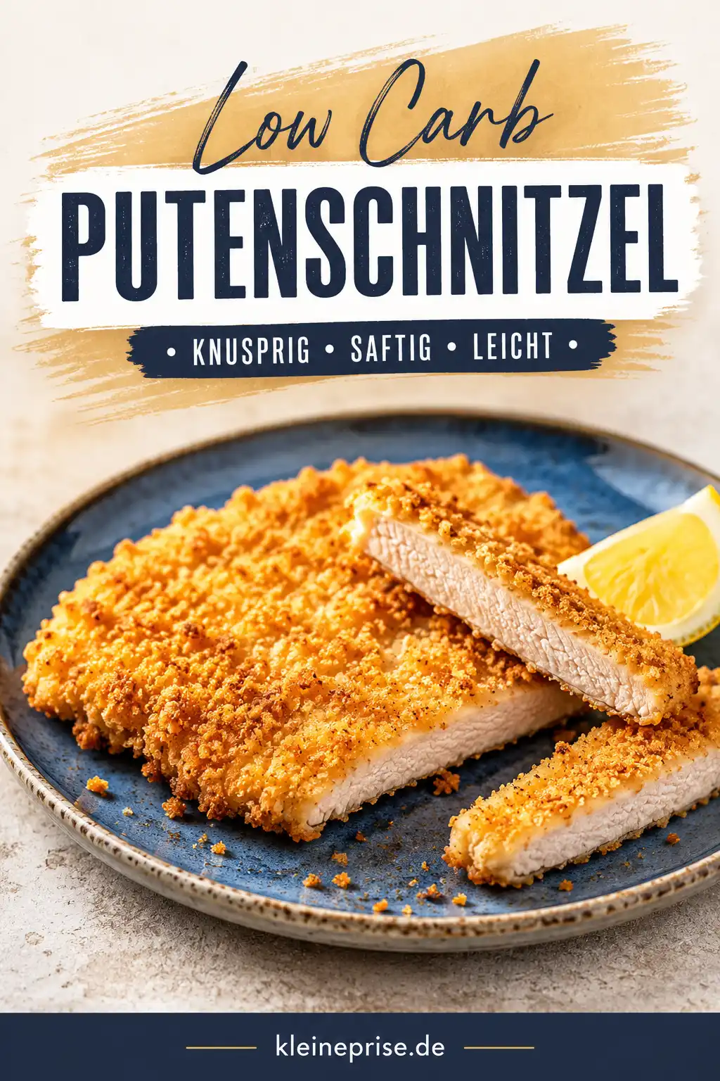 Low Carb Putenschnitzel Pinterest Pin Pinterest Bild mit Low Carb Putenschnitzel und großem Schriftzug Low Carb Putenschnitzel