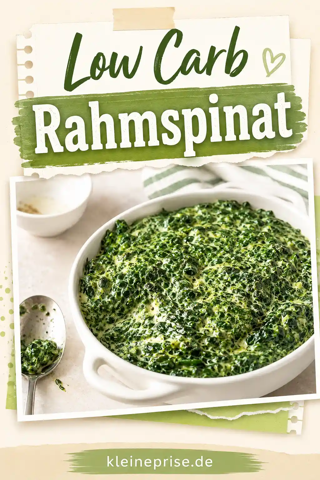 Low Carb Rahmspinat Pinterest Grafik Pinterest Grafik für Low Carb Rahmspinat mit cremigem Spinatgericht
