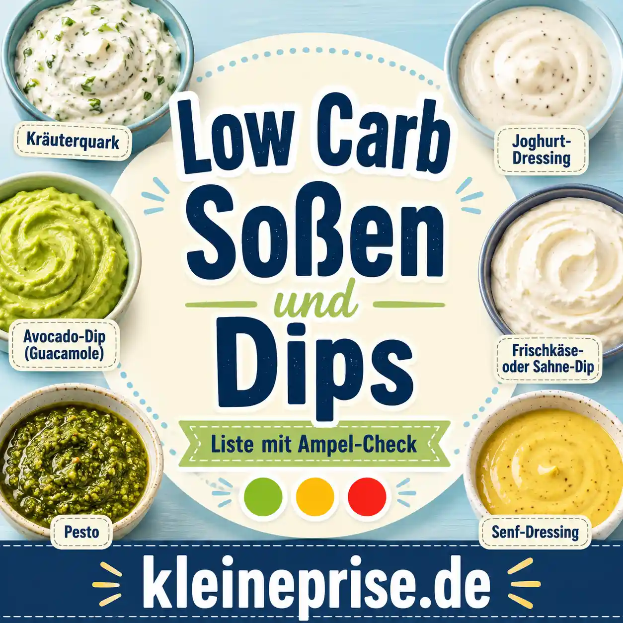 Low Carb Soßen und Dips: Liste mit Ampel-Check Low Carb Soßen und Dips: Liste mit Ampel-Check | Kleine Prise
