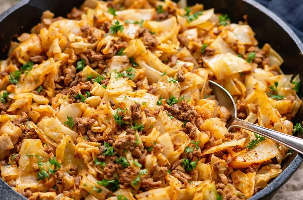 Bremerhavener Fischfrikadellen Low Carb Spitzkohl-Hackfleisch-Pfanne