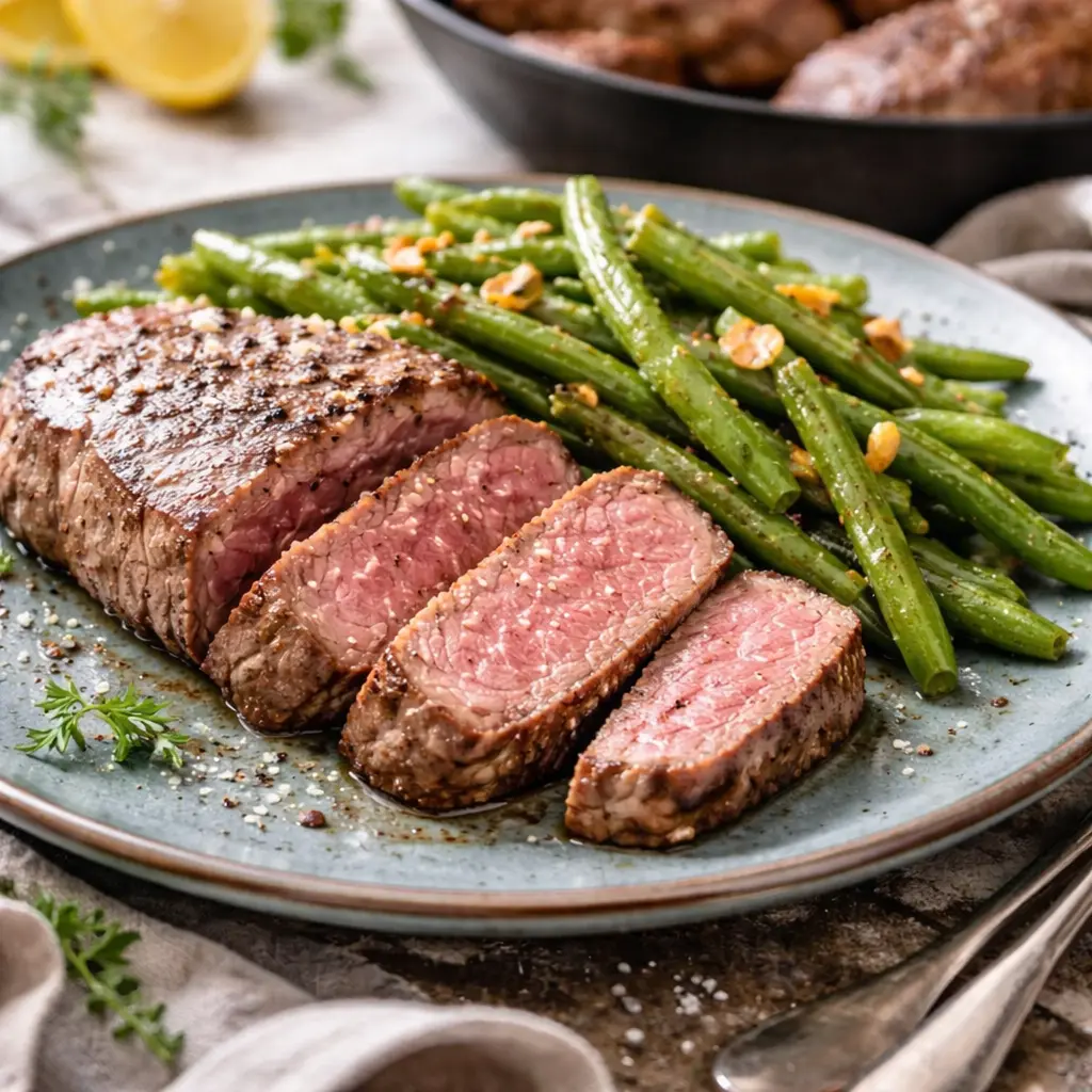 Low Carb Steak mit grünen Bohnen Low Carb Steak mit grünen Bohnen | Kleine Prise
