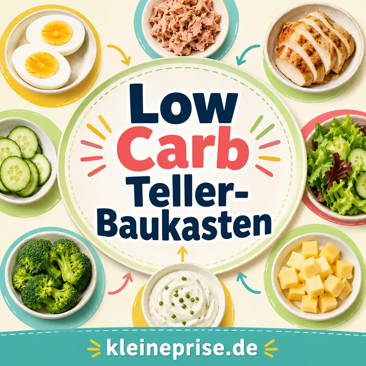 Low Carb Teller-Baukasten: So baust du dir einfache Low-Carb-Mahlzeiten Low Carb Teller-Baukasten: So baust du dir einfache Low-Carb-Mahlzeiten | Kleine Prise
