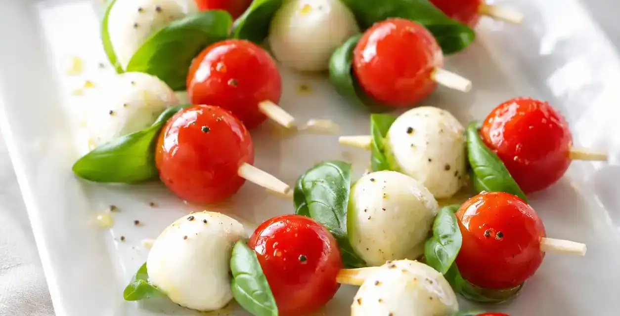 Low Carb Tomaten-Mozzarella-Spieße einfach und schnell