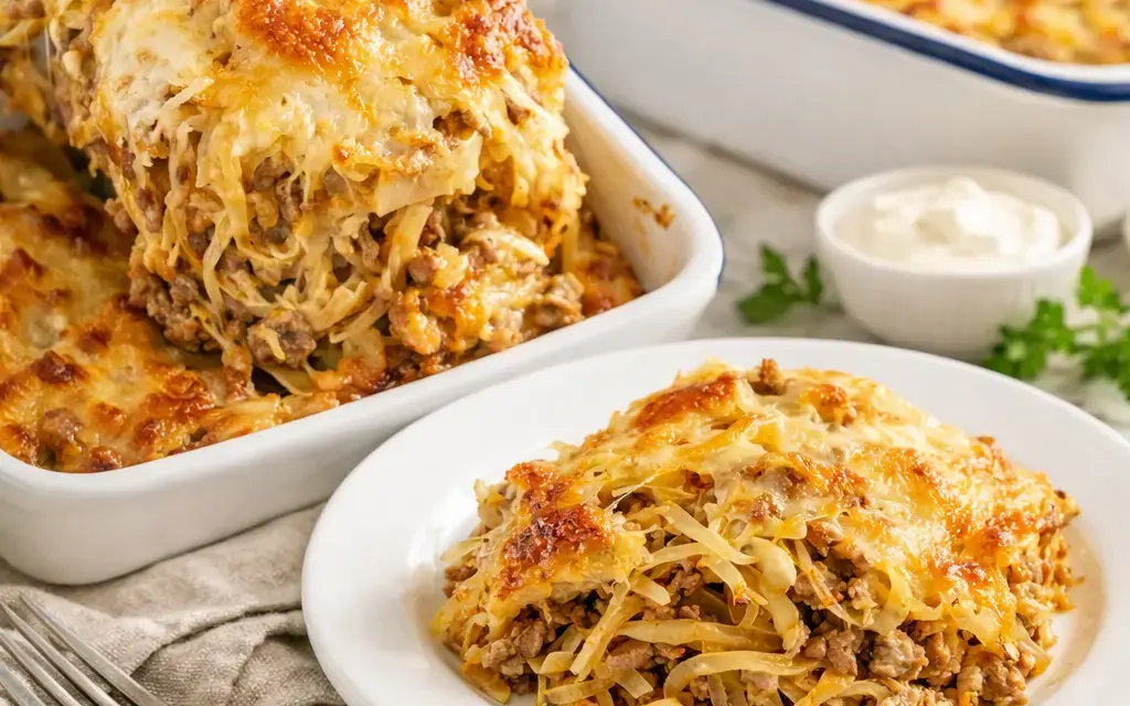 Low Carb Weißkohl-Hackfleisch-Auflauf