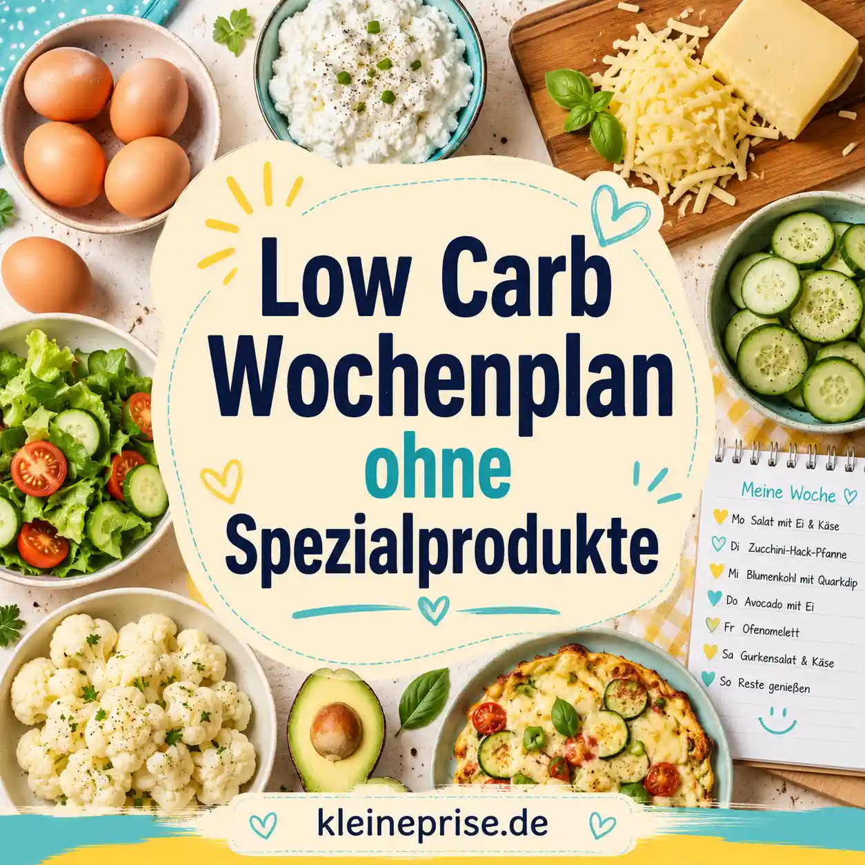 Low Carb Wochenplan ohne Spezialprodukte: 7 Tage einfach essen Low Carb Wochenplan ohne Spezialprodukte: 7 Tage einfach essen | Kleine Prise