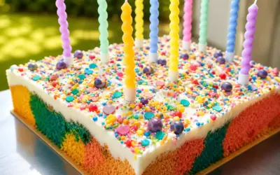 Einfache Rezepte und Spielideen für Kinder Papageienkuchen vom Blech für Kindergeburtstag