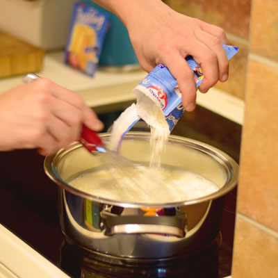 1. Schritt - Puddingpulver zum Kochen