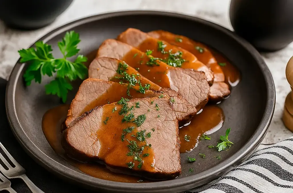 Rinderrouladen mit Thüringer Klößen Klassischer Rinderbraten im Backofen – einfaches Rezept