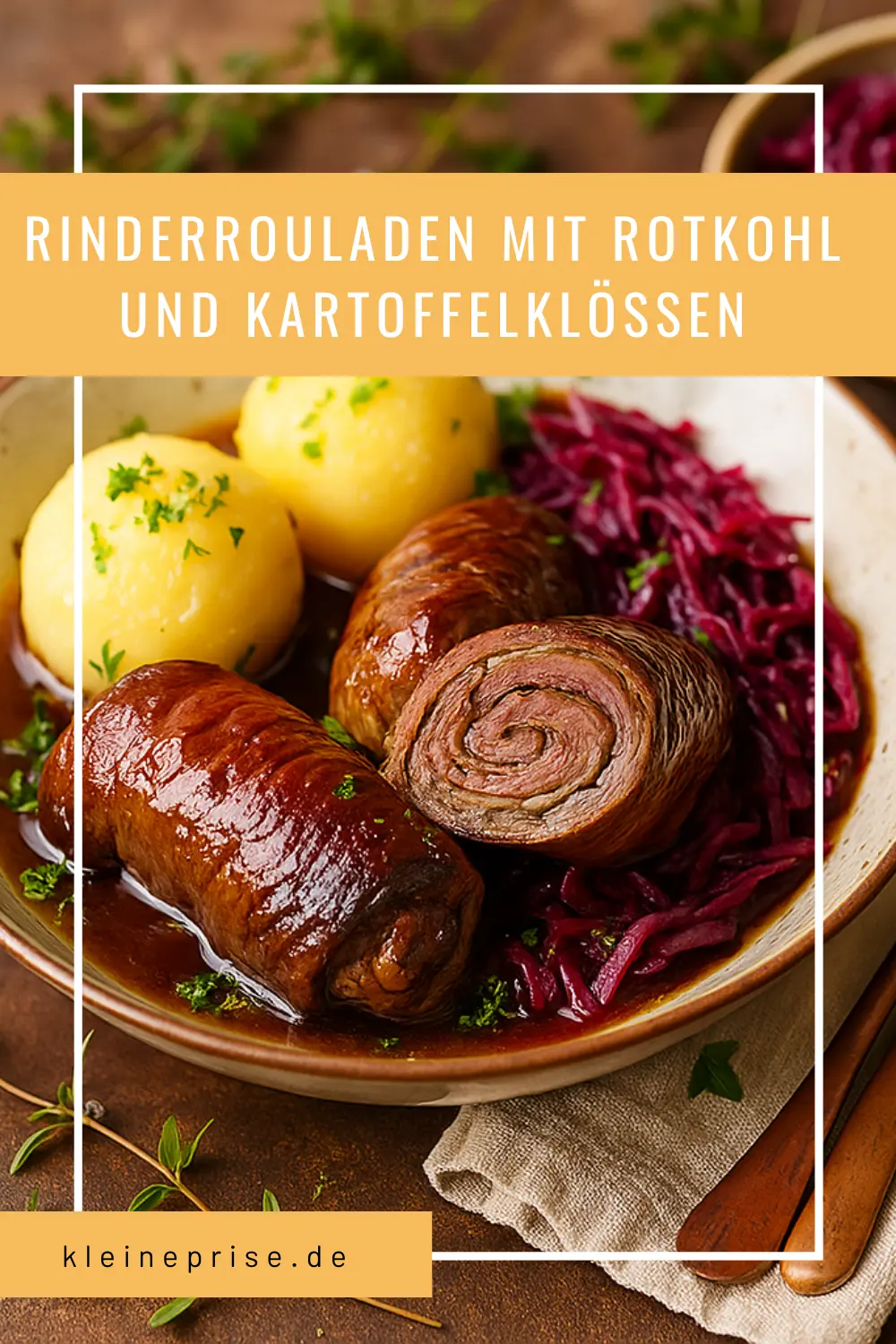 Pinterest: Rinderrouladen mit Rotkohl und Kartoffelklößen