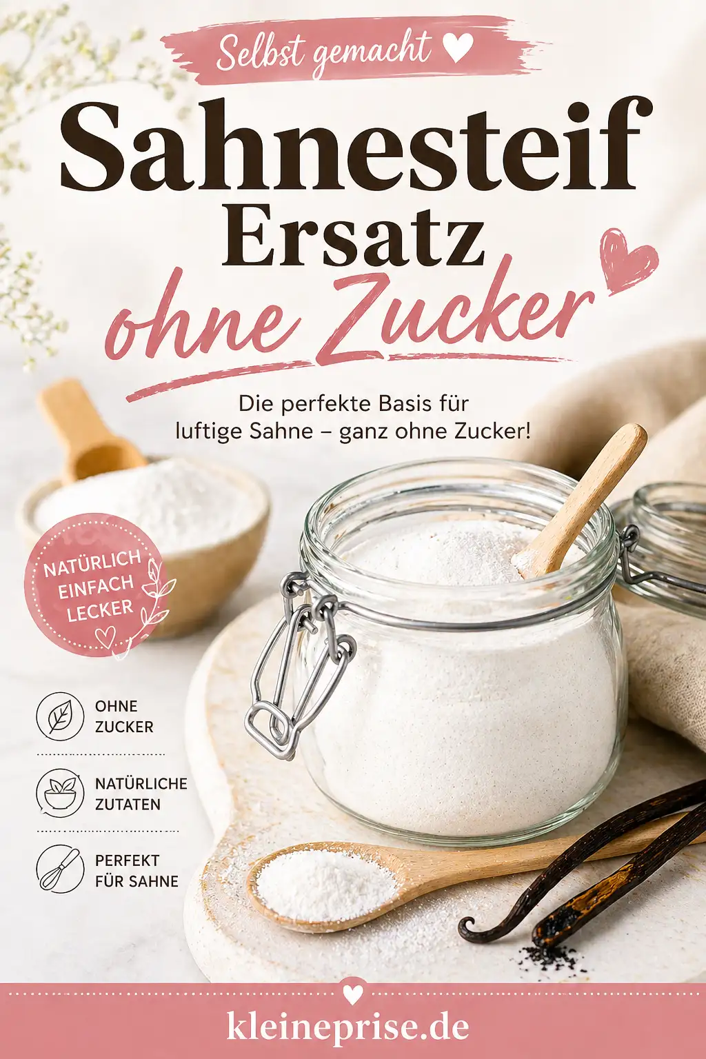 Pinterest: Sahnesteif Ersatz ohne Zucker – Rezept Pinterest: Sahnesteif Ersatz ohne Zucker
