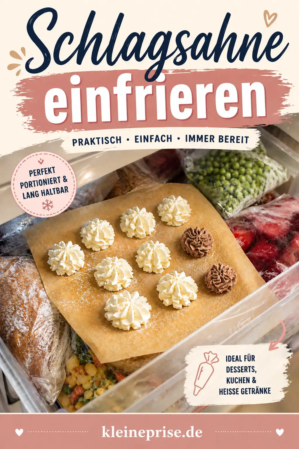 Pinterest: Schlagsahne einfrieren – Rezept Pinterest: Schlagsahne einfrieren