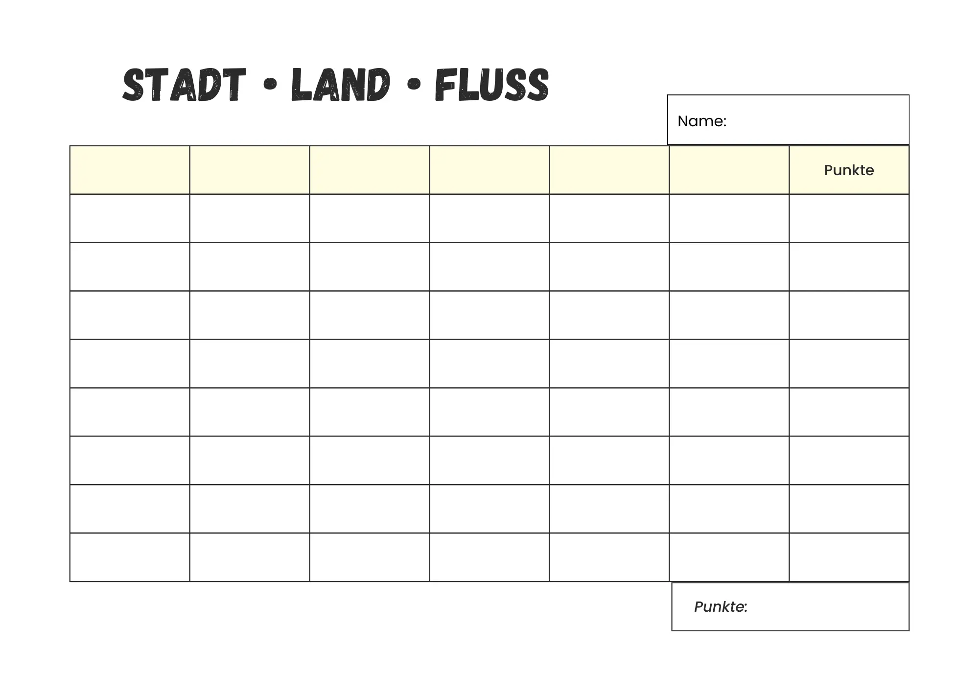 Vorlage Stadt Land Fluss