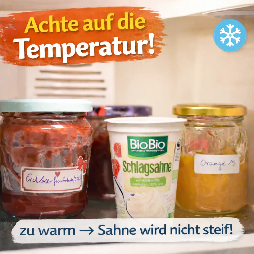 Temperatur der Sahne Temperatur