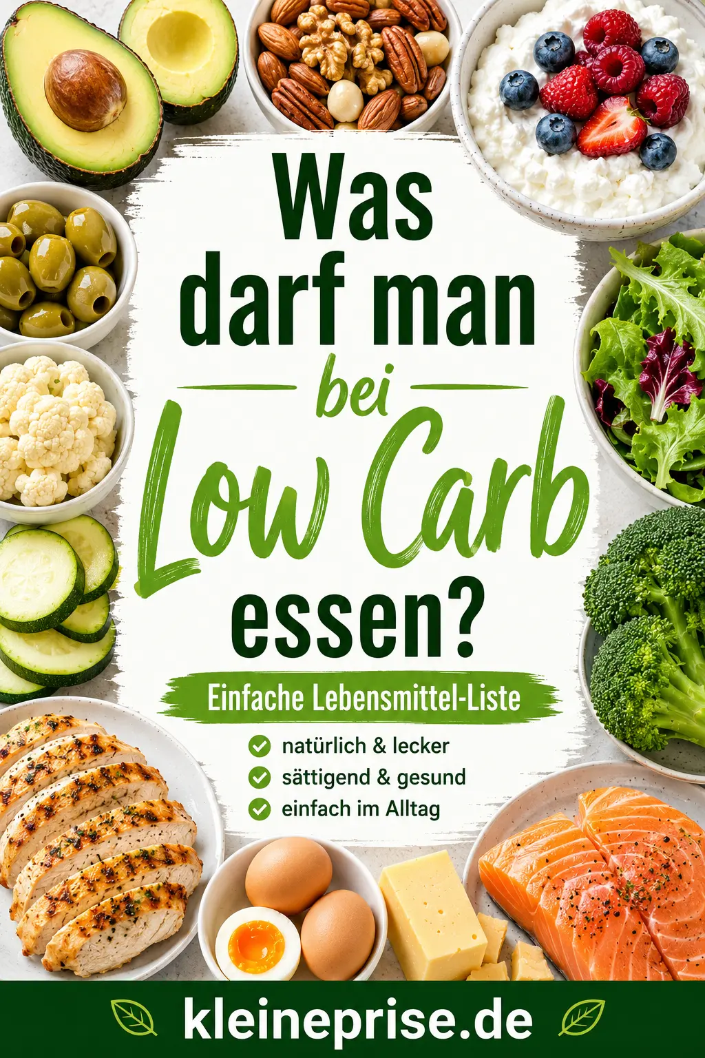 Was darf man bei Low Carb essen Pinterest Pinterest Grafik Was darf man bei Low Carb essen mit einfachen Lebensmitteln wie Gemüse, Eiweiß, Käse, Avocado, Nüssen und Beeren