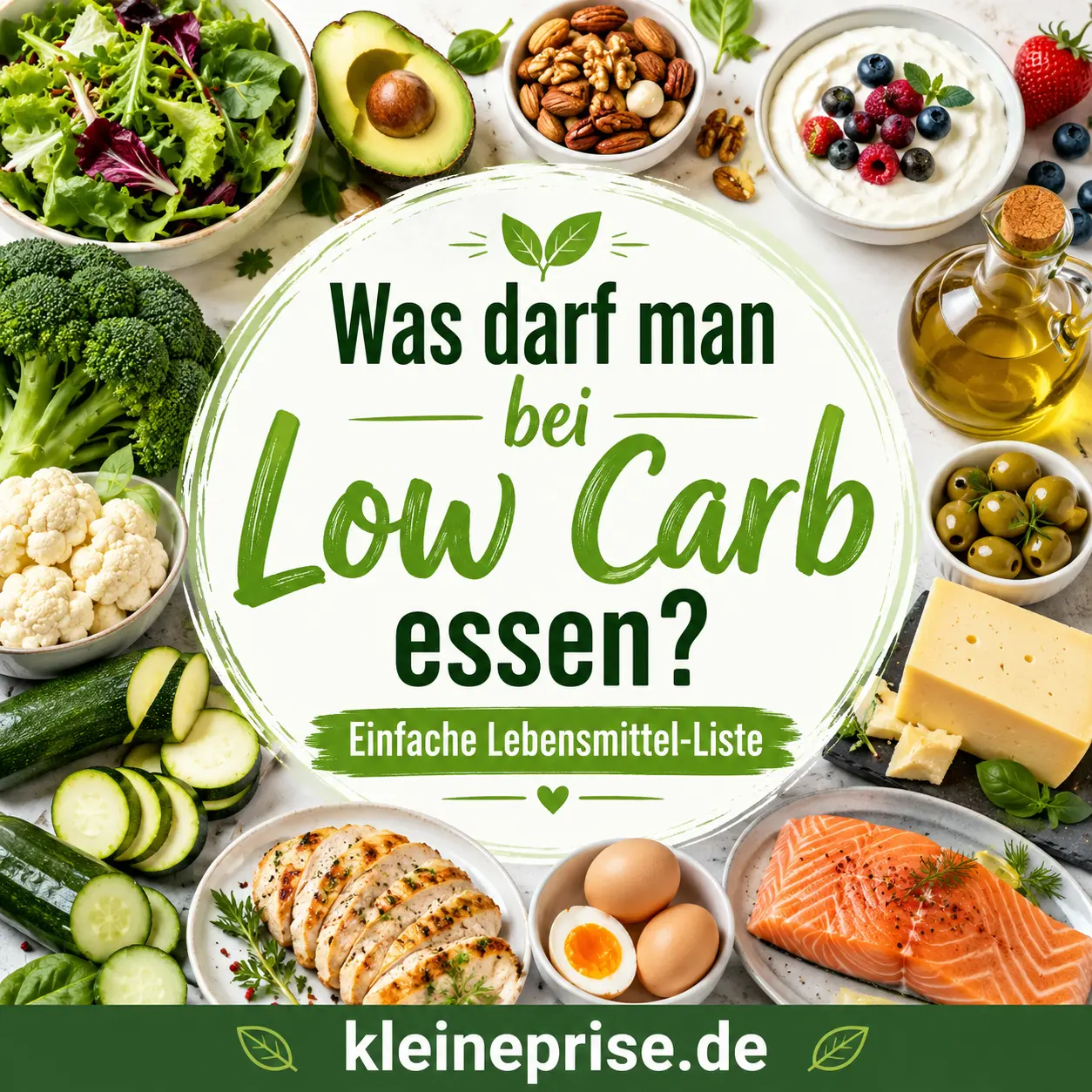 Was darf man bei Low Carb essen? Einfache Lebensmittel-Liste Was darf man bei Low Carb essen? Einfache Lebensmittel-Liste | Kleine Prise