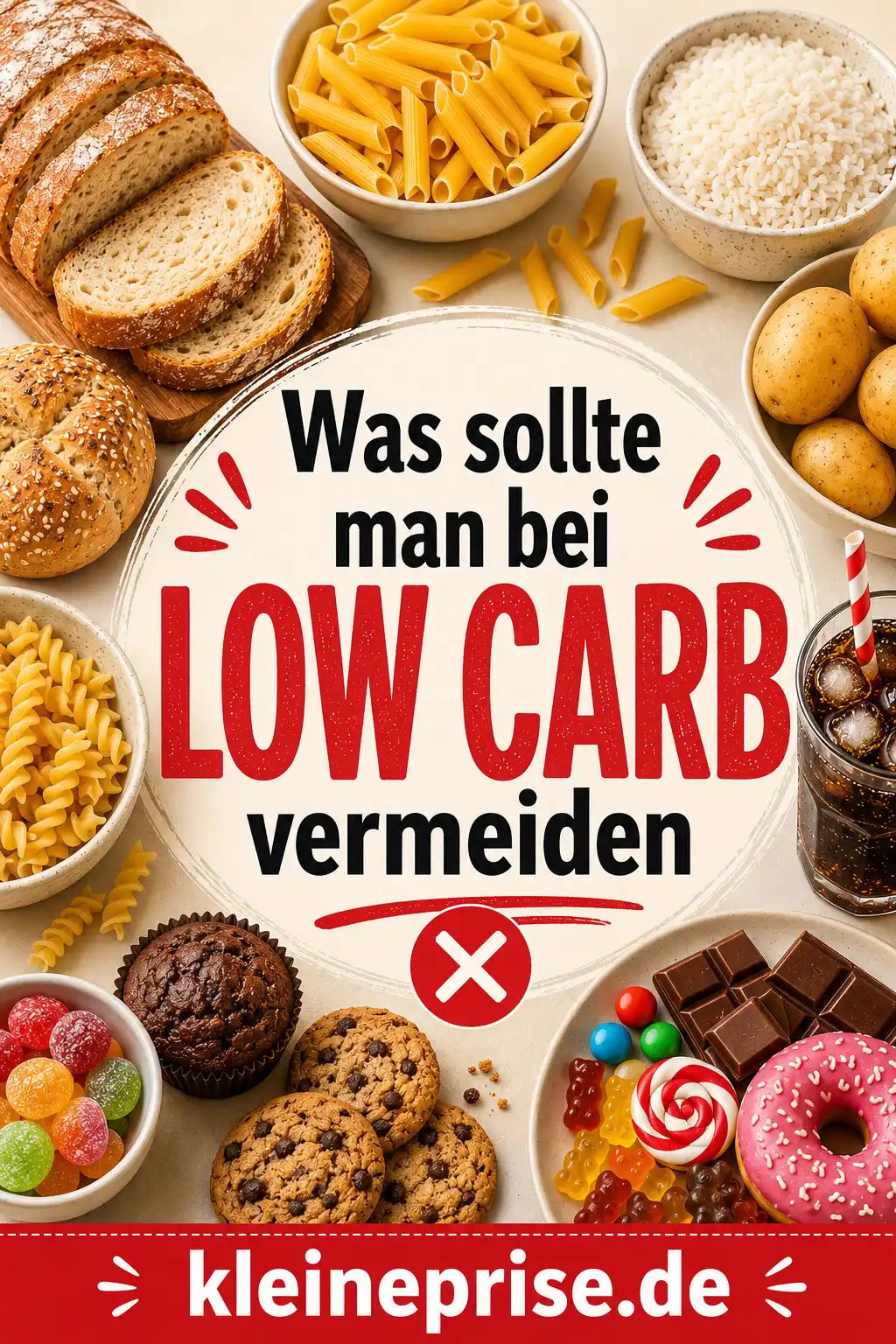 Was sollte man bei Low Carb vermeiden Pinterest Pinterest Grafik Was sollte man bei Low Carb vermeiden mit Brot, Nudeln, Reis, Kartoffeln, Süßigkeiten, Softdrink und Schokolade