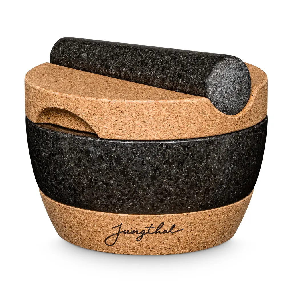 JUNGTHAL Mörser mit Stößel im Set – Rezepte für Gewürze & Kräuter JUNGTHAL Mörser mit Stößel im Set