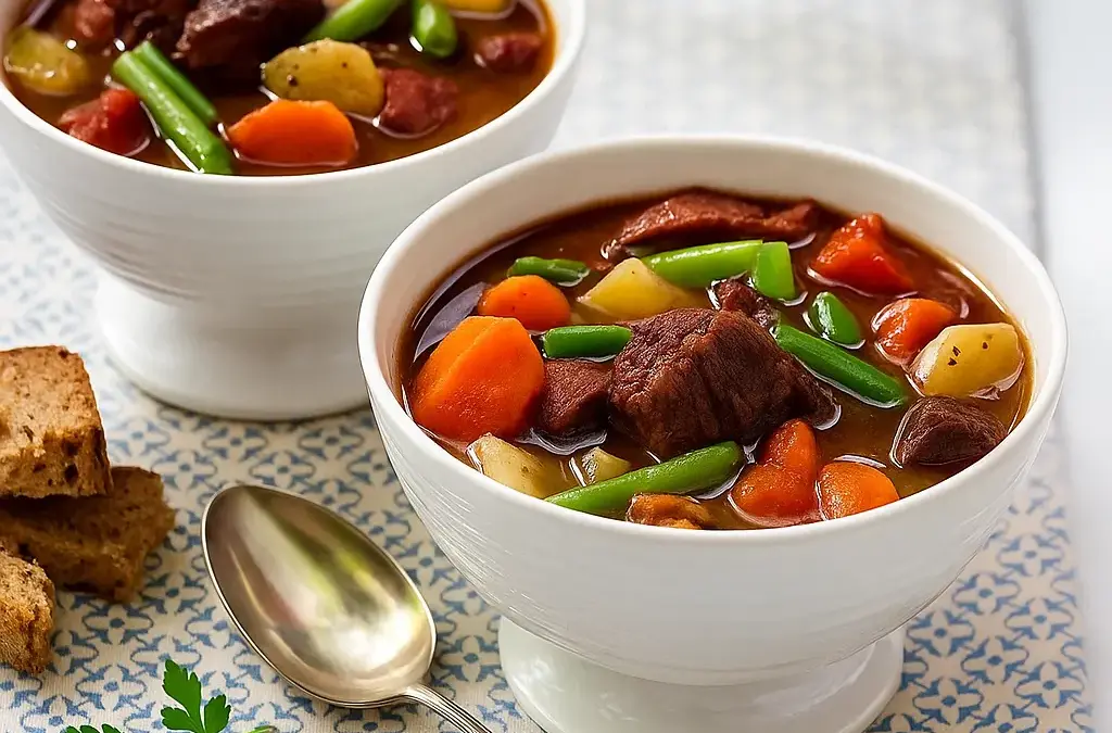 Winzersuppe mit Rotwein