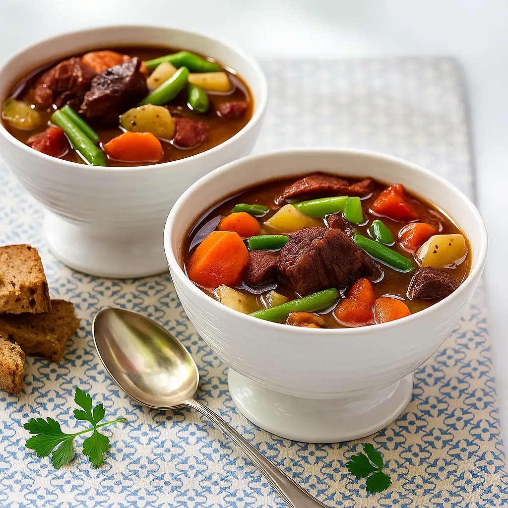 Winzersuppe mit Rotwein