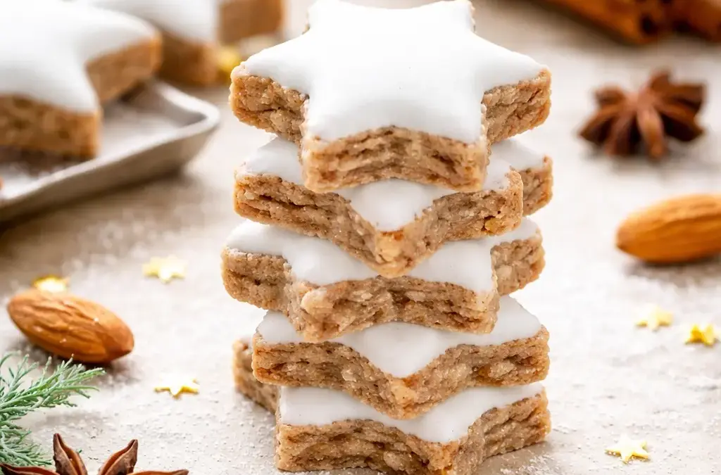 Matcha Shortbread - Grüntee Kekse Zimtsterne – klassisches Rezept mit saftigem Kern